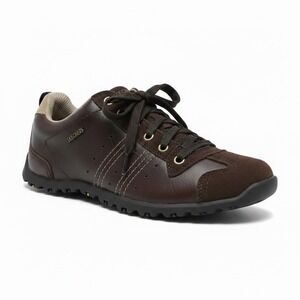 Skechers Women's 8.5 Dark Brown Leather Y2K Sneakers Suede Trim‎ 46047 TOFF